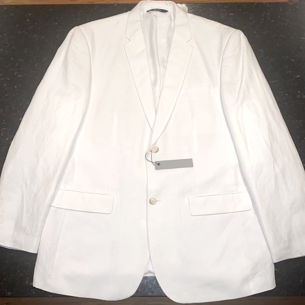 Pure White Perry Ellis men’s linen blazer 46R